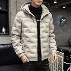 现货足主推短款连帽压花轻薄学生夹克羽绒服面包服班服团体服，男装羽绒服，星座301D-5(原星座1415）