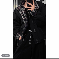 直播秋冬休闲格子拼接立领棉衣保暖棉服男M212-P158(网图），男装棉衣，电商B267