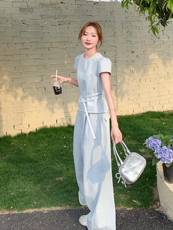 现货209-3258-P165-K228牛仔无袖上衣+阔腿裤两件套2025年夏季，女装套装/套裙，浙宝210（原浙宝191）