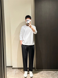 四面弹薄款宽松休闲运动男装直筒裤长裤图片