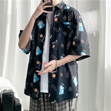 五分袖衬衫男港风潮流C1253P28,男装衬衫,星座1116-2