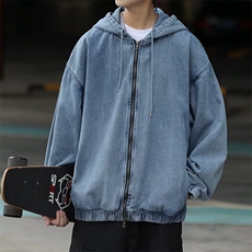 日系cityboy深色牛仔夹克男秋季新款宽松休上衣工装外套男YJ09，男装夹克，星座1116A-1（原606A）