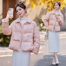 现货.新中式提花羽绒服2025年冬季新款高级感优雅时尚气质外套，女装羽绒服，兰菲阁