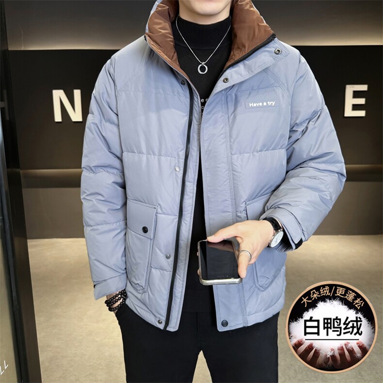 M865-P165标50%白鸭绒2025冬季男士羽绒服时尚潮流立领,男装羽绒服,星座507A（原星座306B-2）