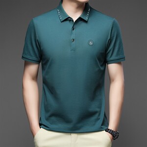 爸爸装短袖t恤男夏季新款中年男士上衣中老年男宽松polo40-50岁图片