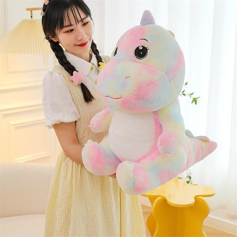 扎染彩色精品毛绒玩具恐龙布偶公仔毛绒玩具玩偶（整袋起售），杨坤毛绒玩具厂