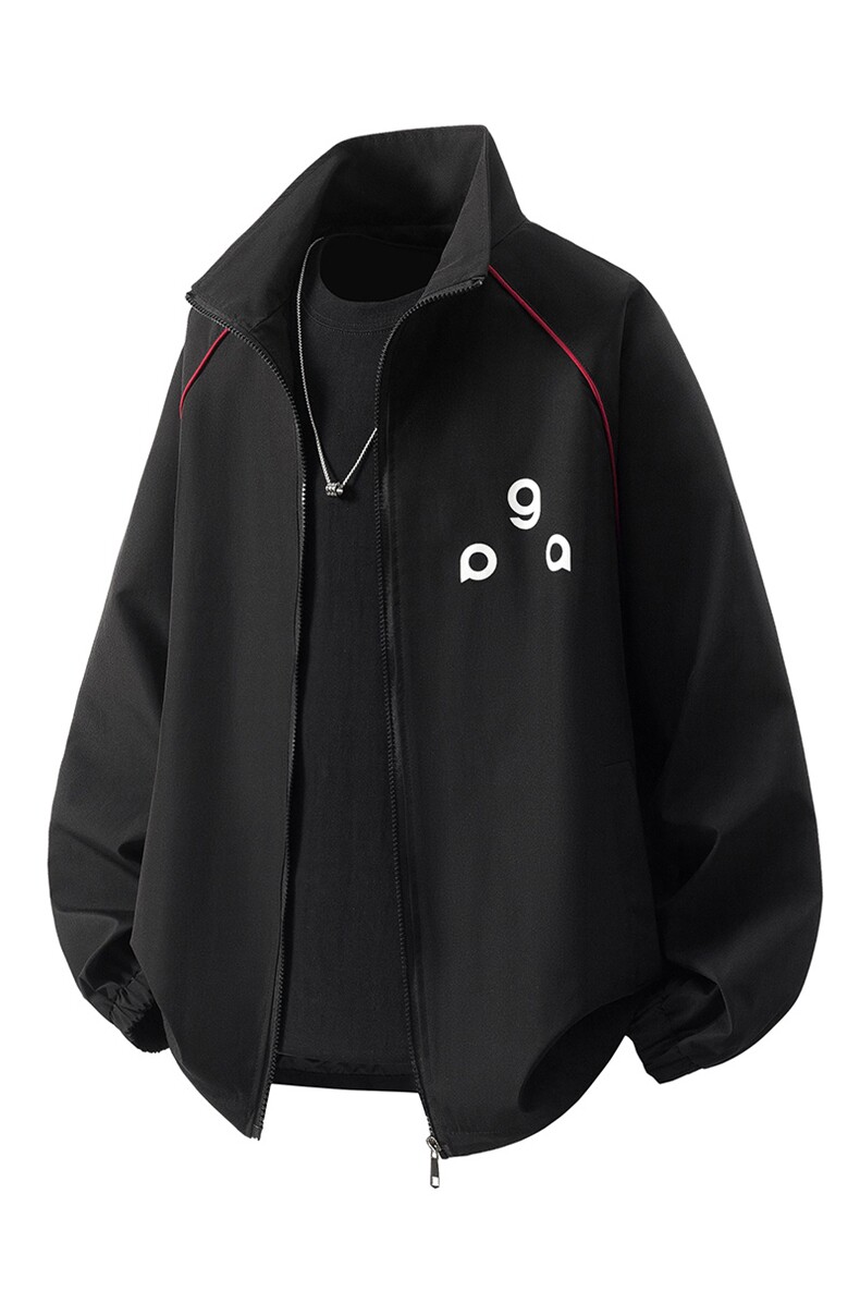 立体白底反光条镶边字母印花设计大码M-5XL夹克男JK78057P75控108,男装夹克,星座227-7