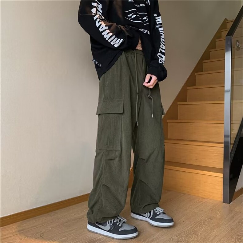 灯芯绒工装裤男女秋冬季潮牌休闲裤子宽松束脚阔腿长裤GK194-p42,男装休闲裤,星座1008