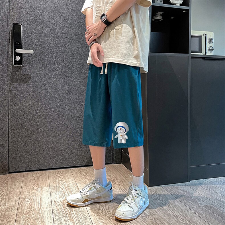 QK72233-P25冰丝七分裤男大码速干短裤男五分裤港风,男装休闲裤,电商A040