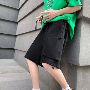 时尚潮牌潮休闲裤宽松型夏季百搭男五分裤纯色直筒工装裤DK340图片