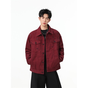 水洗牛仔外套男款春美式痞帅上衣服宽松休闲工装夹克JK1330-P98图片