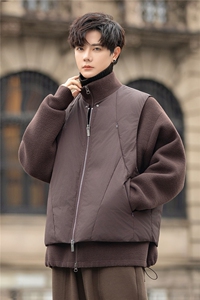 立领拼接羽绒服男士外套白鸭绒韩版潮流加厚冬装F5523-P455控798图片