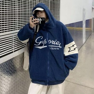 气质日系慵懒新款潮流文艺流行时尚百搭简约上衣羊羔绒外套图片