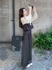 长裤慵懒风轻熟风春秋针织法式时尚套装千金风秋冬，女装套装/套裙，浙宝301