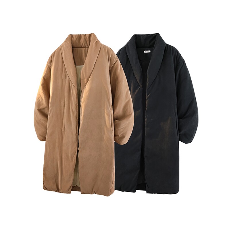 8XL-M90白鸭绒！特大码羽绒服日系绒面长款棉衣男YRFC03P268,男装羽绒服,电商D206-1