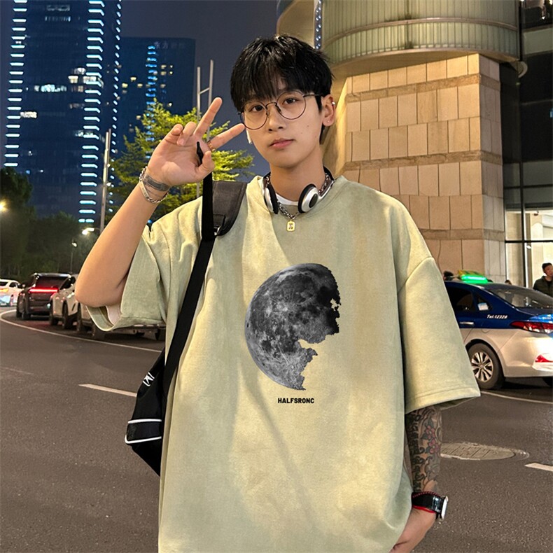 量大优 供视频 重磅麂皮绒短袖t恤男 JT532-特p19图片