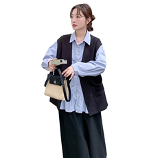 韩系学院风马甲衬衫半裙三件套F719-P195-K318，女装套装/套裙，2C255