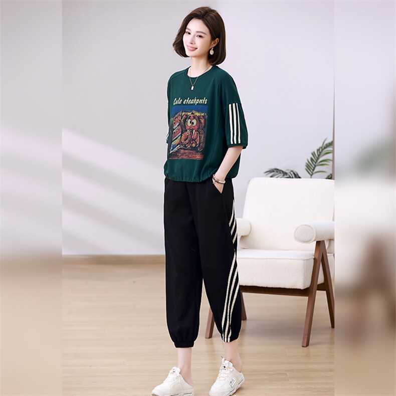 时尚休闲女装套装宽松显瘦运动风两件套舒适百搭潮流款,女装套装/套裙,叶笙衣