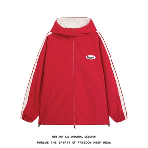JK9012/P70秋装新款两面服撞色夹克男防水冲锋衣宽松大码外套上衣图片