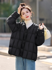 2026冬装新款简约时尚时髦拼接90绒羽绒服，女装羽绒服，美沁