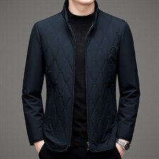 2023秋装宽松棉衣纯色外套中老年休闲立领外套男MNSAL-21186-P220图片