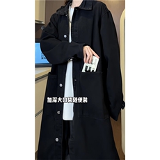 FY640-P75-控118M-5XL现货风衣长款大码宽松过膝大衣，男装风衣，星座116