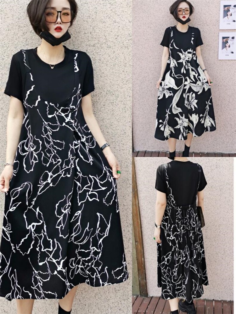 夏季新款拼接连衣裙，女装连衣裙，芷箐伊苑