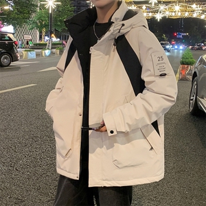 男士棉衣户外青少年连帽冲锋衣口袋棉服外套图片