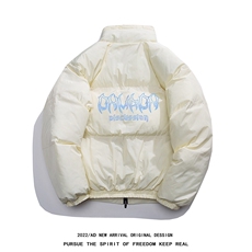白鸭绒22冬季潮流字母印花百搭立领羽绒服YR221P195控258，男装羽绒服，电商A247-1