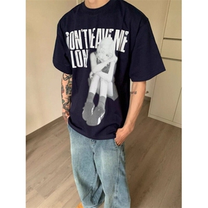 朴彩英同款字母印花短袖T恤男女潮流宽松情侣半袖上衣夏TC1298
