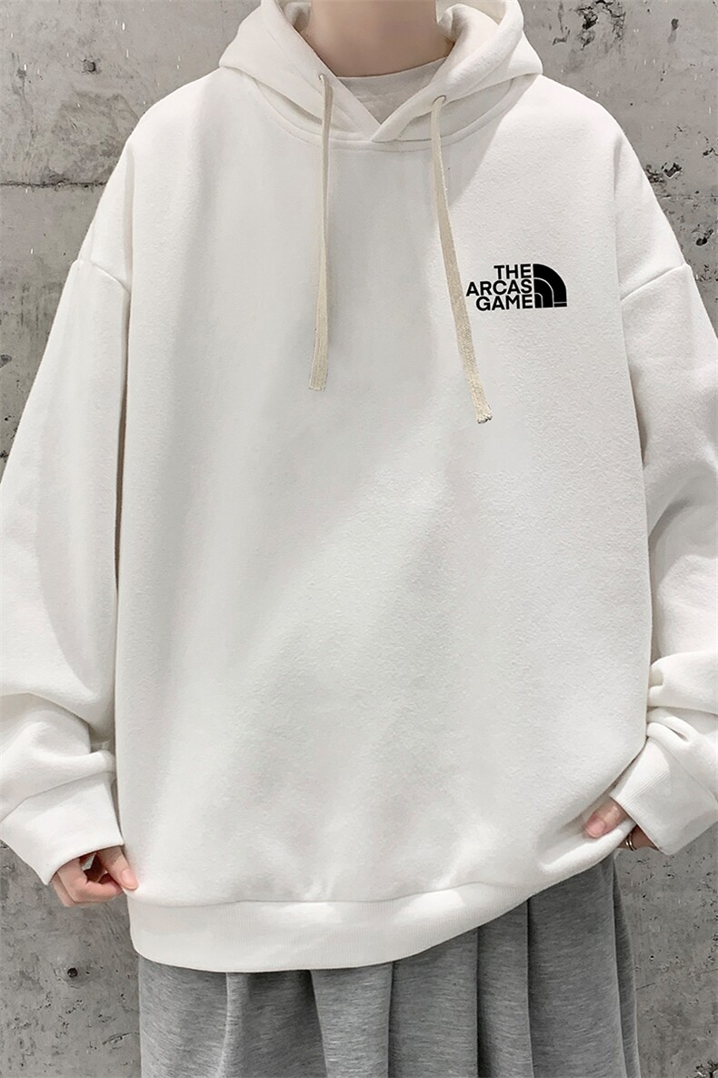 WY2232-P35加绒款-P40纯棉连帽卫衣男大码运动帽衫宽松薄外套男,男装卫衣,电商A040