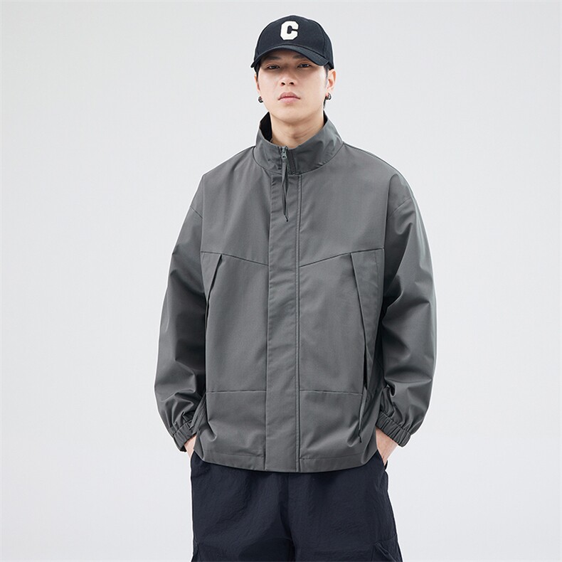 高品质不易褶皱立领防风防水夹克设计拼色外套MYJ24-7804p-65,男装夹克,电商A128
