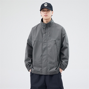 高品质不易褶皱立领防风防水夹克设计拼色外套MYJ24-7804 p-65图片