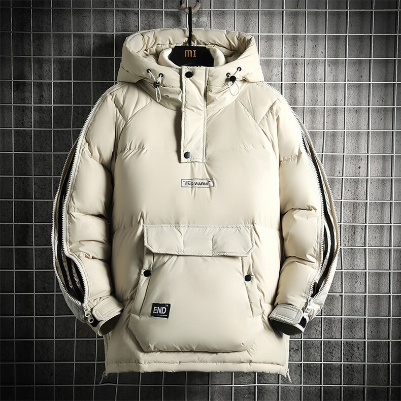 冬季宽松男士羽绒衣连帽套头羽绒服男外套情侣款A266-YR04-P200，男装羽绒服，电商A266