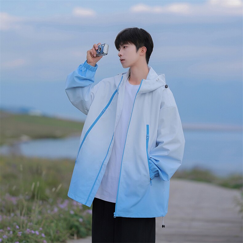 JK7830-P702025秋季新款渐变连帽防水宽松夹克外套，男装夹克，星座109-1