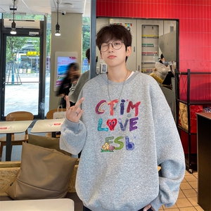 ！ 圆领卫衣男装港风长袖T恤男外套男WY249-特P23图片