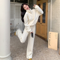 韩版宽松休闲运动卫衣卫裤套装女2025春秋季新款学院风减龄两件套，女装套装/套裙，2C088