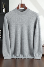 斜纹圆领男款秋冬保暖衫35%男装，男装羊绒套衫，飞邦羊绒