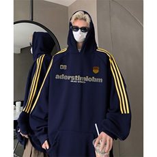 抖音得物供货提供视频秋冬重磅美式宽松织带连帽卫衣2303，男装卫衣，电商A486