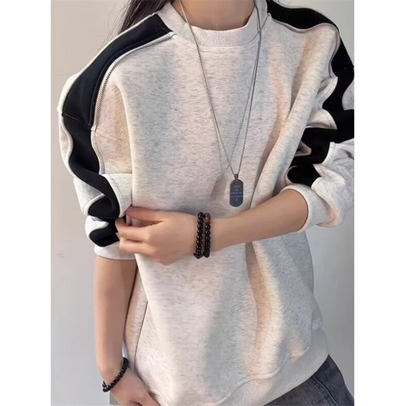 【004】圆领卫衣加绒休闲宽松百搭情侣装打底衫A079-W3371-P40,男装T恤,电商A079