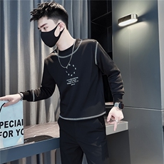 字母印花圆领卫衣社会小伙店主风301C-WY58-P58控78，男装卫衣，星座301C（原B323）