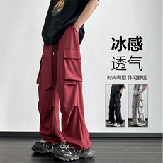 2025夏季新款工装口袋冰丝透气宽松休闲裤B315-K24166-特p35控68，男装工装外套，电商B315