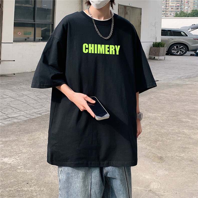 230克重磅质感纯棉抖音港风男落肩短袖T恤T2020P30控48,男装T恤,星座225-5
