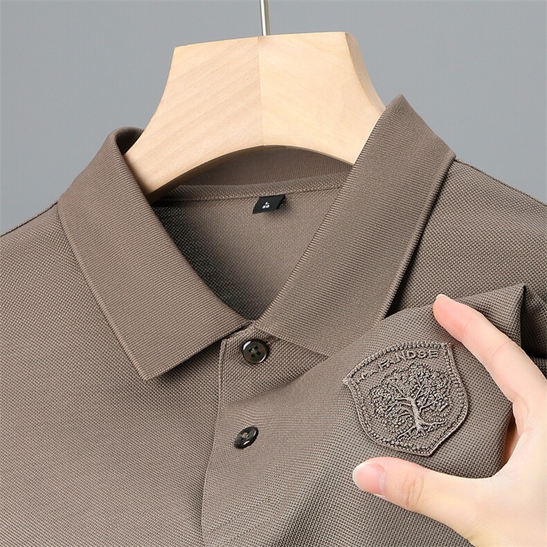 2023新款短袖T恤男宽松商务休闲中青年男士翻领Polo衫男上衣,男装T恤,电商B212（原钱塘6029）
