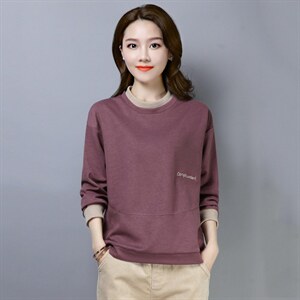 2021年春季新款潮韩版套头圆领卫衣女宽松百搭上衣服女士打底衫棉图片