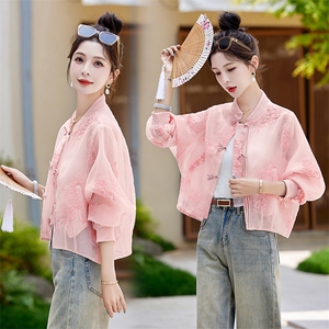 新中式外套女2025春夏新款女装时尚气质休闲重工刺绣防晒服图片
