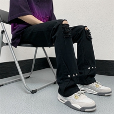 夏季美式高街破洞铆钉牛仔裤货号K750P60，男装牛仔裤，电商A063