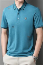 青年夏季2022男士短袖POLO衫透气时髦商务潮流半袖上衣P50，男装Polo衫，星座1105-3