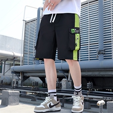 夏季短裤男大口袋工装短裤休闲宽松直筒五分裤沙滩裤-L165-P25，男装牛仔裤，星座310B-3