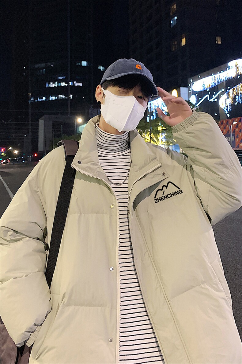 夜景时尚字母印花面包服50白鸭绒羽绒服A247-YR6185P195控258,男装羽绒服,电商A247
